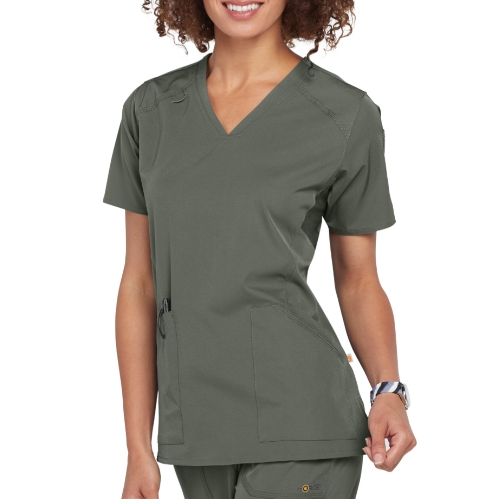 Carhartt force liberty multi pocket v neck women's scrub top 2X